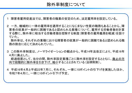 【厚生労働省リーフレット】除外率制度について